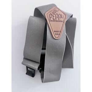 Perry Suspenders Men's 2 Inch Elastic Outback Side Clip Ubee Gray Suspenders